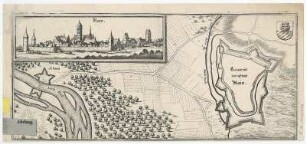 Plan und Ansicht von Rain (Lech), Radierung, um 1650