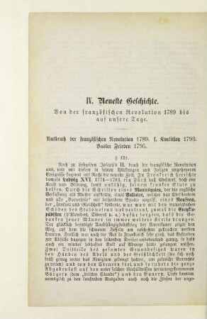 IV. Neueste Geschichte. Von der französischen Revolution 1789 bis auf unsere Tage
