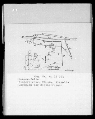 Nossen-Zella, Zisterzienser-Kloster Altzella, Lageplan der Klosterruinen