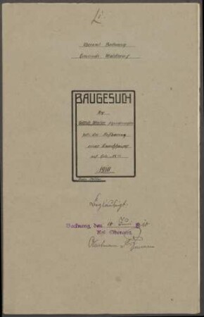 Winter, Gottlob, Schneidermeister Bau eines Zwerchhauses auf das Wohnhaus