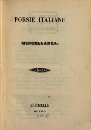 Poesie italiane : Miscellanea