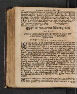 Epistel am dreyzehenden Sonntage nach Trinitatis.