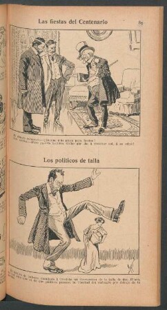 Las fiestas del Centenario [y] Los políticos de talla - [Caricaturas]