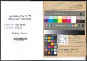 Entnazifizierung Franz Mittler , geb. 10.06.1891 (Schiessmeister)
