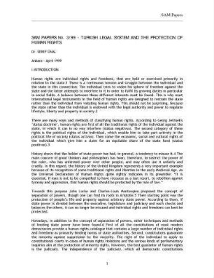 Turkish legal system and the protection of human rights