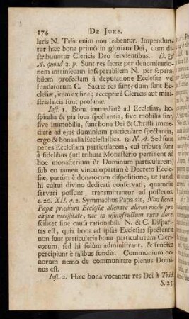 174-185, Articulus VIII. Inst. 1. Bona immediatè ad Ecclesias, ...
