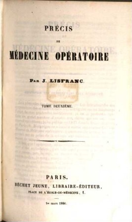 Précis de médecine opératoire, 2