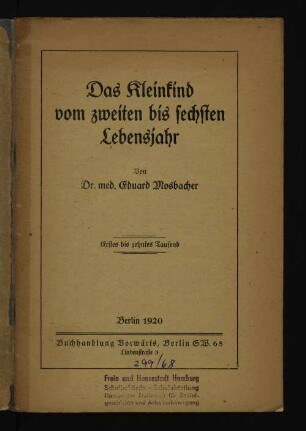 Das Kleinkind vom zweiten bis sechsten Lebensjahr