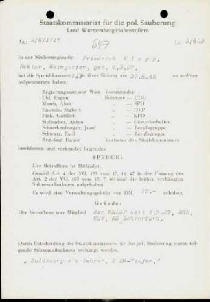 Klopp, Friedrich