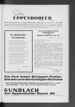 Freie und Hansestadt Hamburg Denkmalschutzamz an den Eppendorfer Bürgerverein von 1875