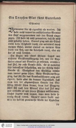 Ein tropfen Blut fürs Vaterland