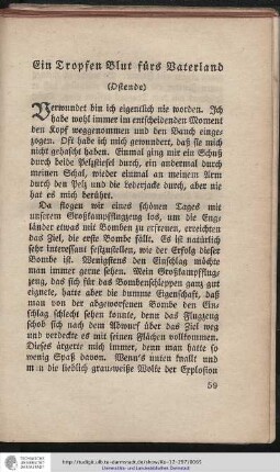 Ein tropfen Blut fürs Vaterland