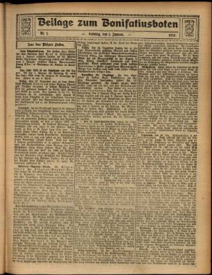 Zweite Ausgabe vom Sonntag, den 01. Januar 1928.