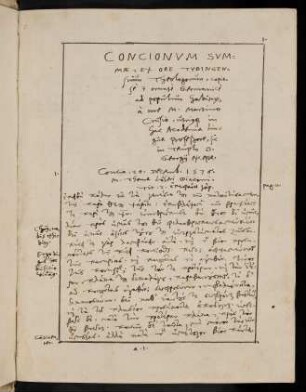 1-457, Concionum Summae, ex ore Tybingensium Theologorum...
