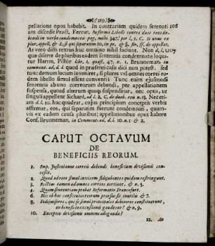 Caput Octavum De Beneficiis Reorum.