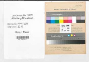 Entnazifizierung Marie Kranz , geb. 05.11.1901 (Kauffrau)