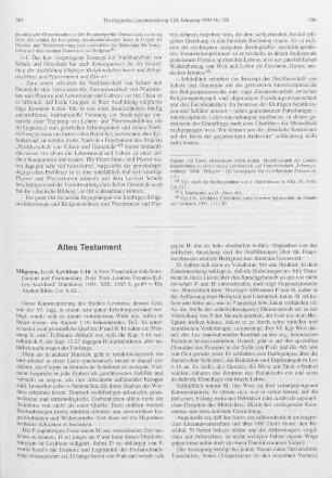 585-587 [Rezension] Leviticus 1 - 16