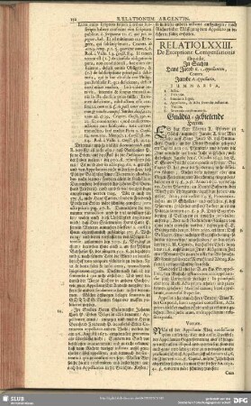 Relatio LXXIII. De Exceptione Compensationis illiquidae. In Sachen Hans Jacob B. Appellanten, Contra Jacobe A. Appellatin