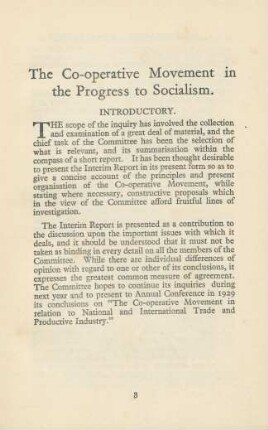 The Co-operative Movement in the Progress to Socialism.