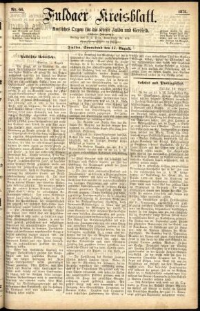 Ausgabe vom Samstag, den 17. August 1878.