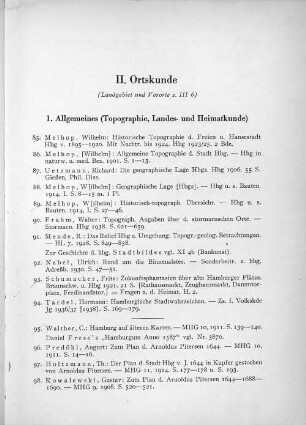 II. Ortskunde