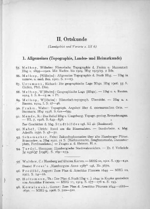 II. Ortskunde