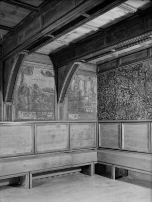 Zyklus mit Apostel- und Evangelistendarstellungen und groteskem Rankenwerk