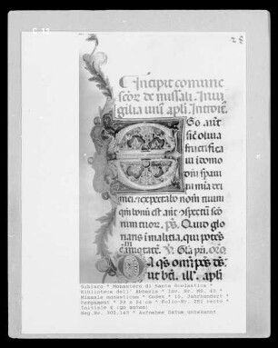 Missale monasticum — Initiale E (go autem), Folio 281 recto
