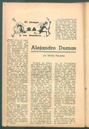 Alejandro Dumas : El tiempo y sus hombres