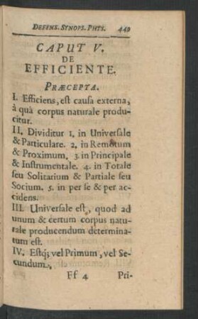 Caput V. De Efficiente.