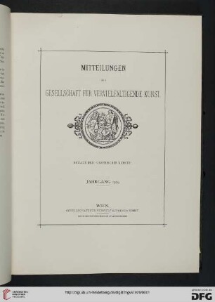 Mitteilungen der Gesellschaft für vervielfältigende Kunst
