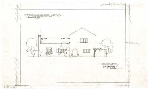 Gsaenger, Gustav; München - Obermenzing; Landhaus Dr. H. Dobner - Entwurf, Südseite (Ansicht)