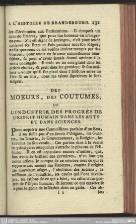 Des Moeurs, Des Coutumes, De L'Industrie, Des Progrès De L'Esprit Humain Dans Les Arts Et Dans Sciences