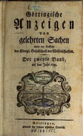 Göttingische Anzeigen von gelehrten Sachen. 1793, 2