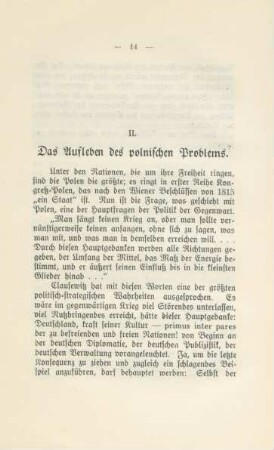 II. Das Aufleben des polnischen Problems