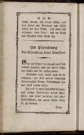 Um Erleuchtung bey Erforschung seines Gewissens