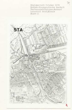 Sozialtherapeutische Anstalt, Berlin-Borsigwalde (Diplomarbeit bei Willy Kreuer): Lageplan 1:4000