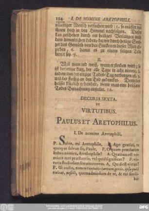 Decuria Sexta. De Virtutibus. Paulus Et Aretophilus.