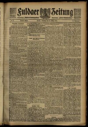 Erste Ausgabe vom Dienstag, den 26. März 1912.