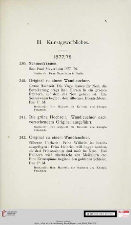 III. Kunstgewerbliches