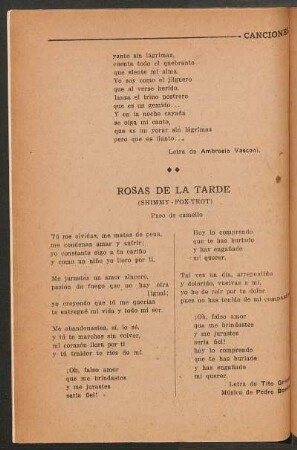 Rosas de la tarde : (Shimmy-fox-trot)