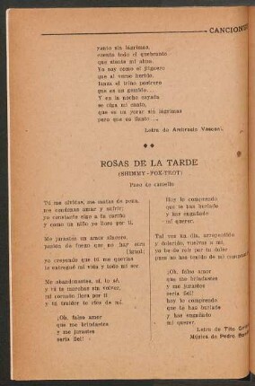 Rosas de la tarde : (Shimmy-fox-trot)