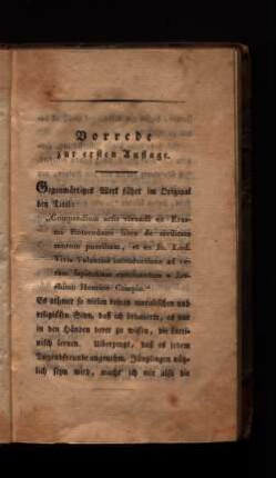 Vorrede zur ersten Auflage.
