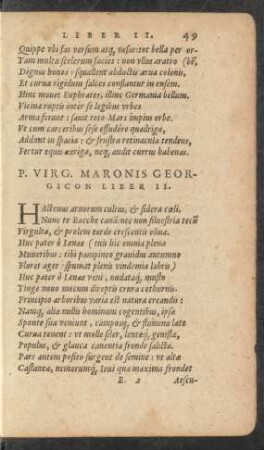 P. Virg. Maronis Georgicon Liber II.