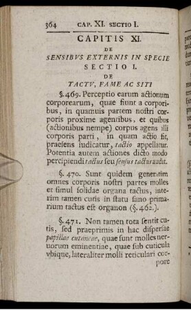 Capitis XI. De Sensibus Externis In Specie