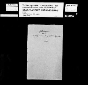 Schuldenwesen der Gesamt- und der Teilgemeinde Mangoldsall sowie der Teilgemeinden Füßbach und Langensall