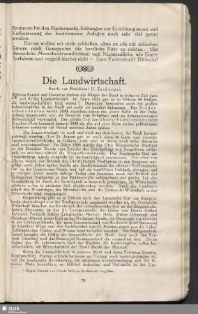 Die Landwirtschaft