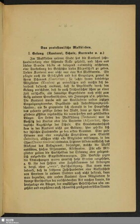 Das protestantische Musikleben