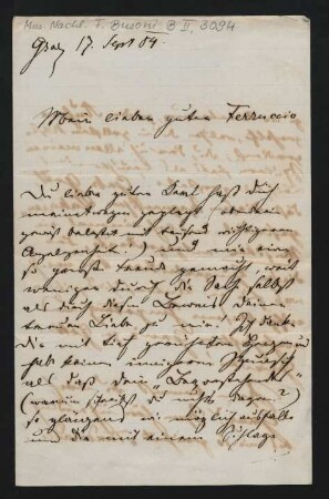 Brief an Ferruccio Busoni : 17.09.1884