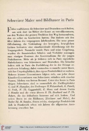 Schweizer Maler und Bildhauer in Paris